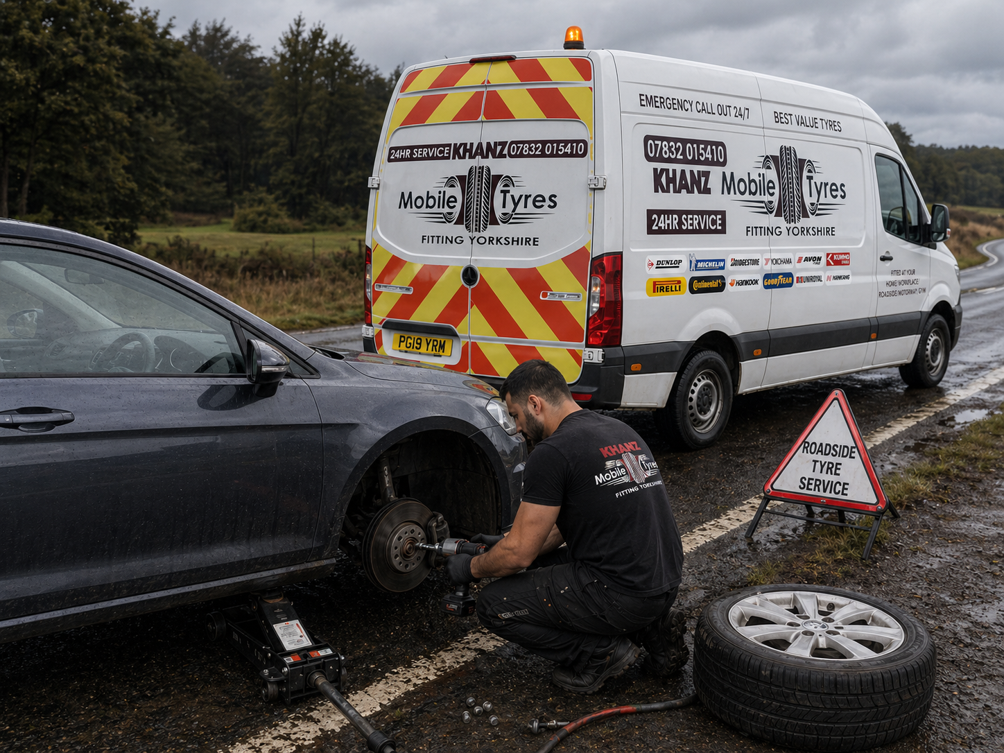 Roadside tyre service
